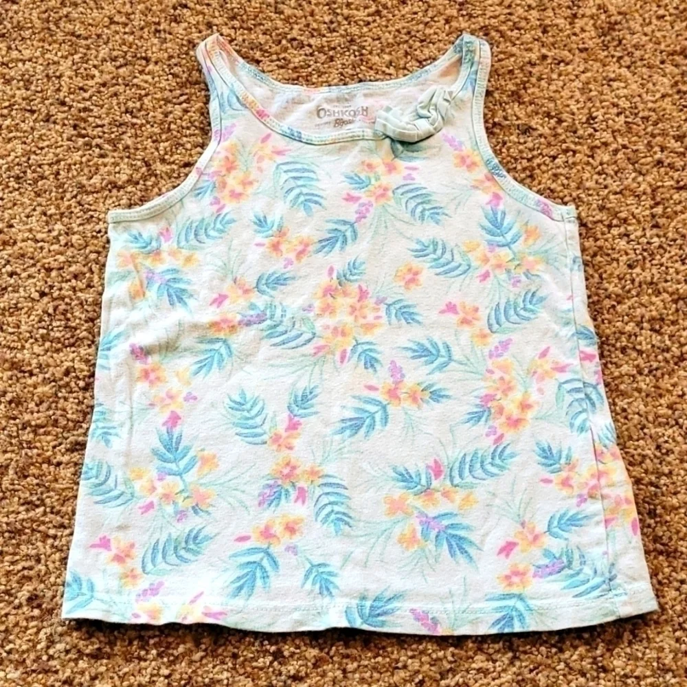 Oshkosh 5T light blue floral tank top